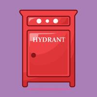 Hydrant box for fireman in the street illustration in 2d cartoon style with simple shape. perfect for design asset or sticker with theme fire fighter vector