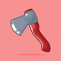 Axe for fireman in the street illustration in 2d cartoon style with simple shape. perfect for design asset or sticker with theme fire fighter vector