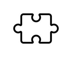Bold, minimalist puzzle piece icon. Perfect for websites, apps, presentations needing a connection, solution, or teamwork theme. Clean lines, high contrast, easily scalable for various sizes. vector