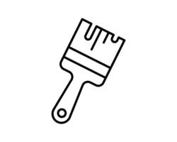 Clean line art illustration of a paintbrush. Perfect for DIY, home improvement, art, or design projects. Versatile and easily adaptable to various styles and color schemes. vector