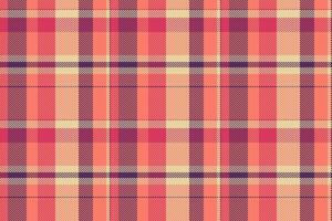 Everyday check tartan plaid, sketching textile fabric. List background pattern seamless texture in red and amber colors. vector