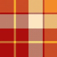 Vibrant autumnal plaid pattern in warm reds, oranges, and creams. Perfect for fallthemed designs, textiles, or seasonal branding. vector
