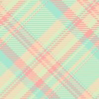 Pastel plaid pattern. Soft, romantic design featuring delicate peach, mint green, and creamy yellow hues. Ideal for textile design, stationery, or website backgrounds. vector