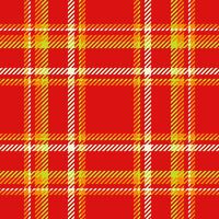 Vibrant red, orange, and yellow plaid pattern. Perfect for textile designs, website backgrounds, or festive projects. This bold, geometric texture offers a dynamic and energetic visual appeal. vector