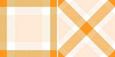 Check background textile of plaid fabric seamless with a texture pattern tartan. Set in light colors for decorative napkins, dinner parties. vector