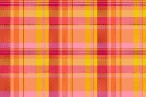 Vibrant pink, orange, and yellow plaid pattern. Perfect for textile design, fashion, websites, and branding projects. A cheerful and energetic design, ideal for summer or spring themes. vector