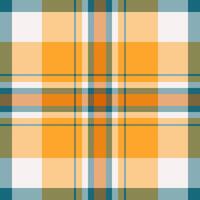Vibrant autumnal plaid pattern in warm oranges, teal, and olive green. Perfect for textile design, website backgrounds, or fallthemed projects. vector