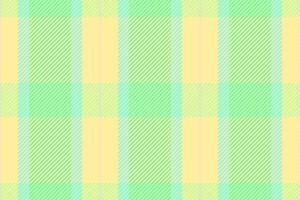 Throw seamless check pattern, damask fabric texture textile. Fibre plaid tartan background in green and yellow colors. vector
