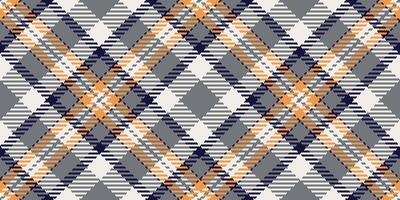 Elegant gray, orange, and navy plaid pattern. Perfect for textile design, autumnal themes, or adding a touch of sophisticated texture to your projects. vector