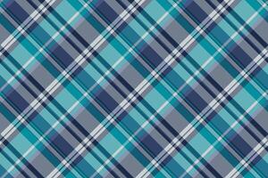 Multicolor seamless background plaid, france textile texture fabric. Herringbone tartan pattern check in cyan and slate gray colors. vector