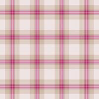 Filigree check texture plaid, rough tartan pattern fabric. Perfect background seamless textile in light and pink colors. vector