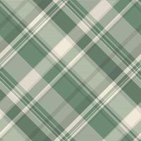 Elegant sage green and cream diagonal plaid pattern. Perfect for textile designs, website backgrounds, or crafting projects. vector