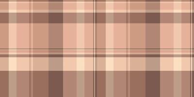 Fold textile seamless texture, factory plaid fabric tartan. Machinery background check pattern in orange and light colors. vector