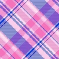 Rich textile pattern tartan, birthday background check. Thread fabric texture plaid seamless in light and pink colors. vector