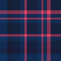 Large background seamless check, 50s tartan fabric. Sofa texture plaid pattern textile in dark and blue colors. vector