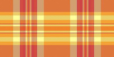 Christmas card fabric plaid background, reel pattern texture . Grungy seamless textile check tartan in orange and red colors. vector
