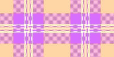 Short check plaid, platform pattern tartan background. Selection texture textile fabric seamless in orange and purple colors. vector