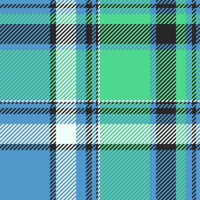 Festival textile plaid, flannel background fabric pattern. Fur seamless tartan check texture in cyan and green colors.