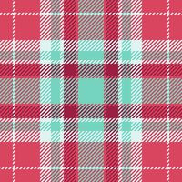 Many fabric seamless, artistic texture plaid tartan. Design check pattern textile background in red and teal colors. vector