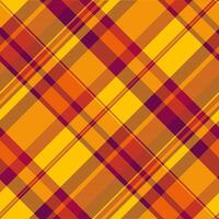 Skirt check background texture, new york fabric tartan . Elementary pattern plaid textile seamless in golden poppy and bright colors. vector