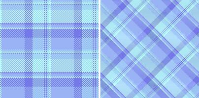 Check texture textile of seamless tartan pattern with a plaid background fabric. Set in sky colors. Golf fashion essentials for the course. vector
