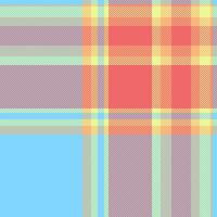 Hippie plaid background textile, online texture fabric. Curtain pattern seamless check tartan in cyan and red colors. vector
