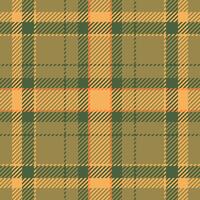 Intricate pattern check texture, simple plaid textile. Fashion background tartan seamless fabric in yellow and green colors. vector