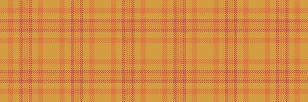 Ceremony background fabric pattern, orange texture check . Serene seamless tartan plaid textile in amber and orange colors. vector