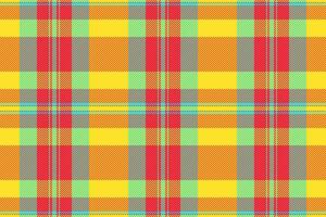 Network tartan plaid , folklore fabric seamless textile. Mid pattern check texture background in red and yellow colors. vector