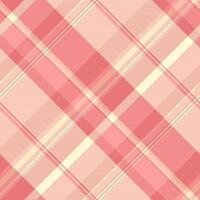 Elegant pink and cream diagonal plaid pattern. Perfect for textile design, fashion, branding, and website backgrounds. This soft, romantic texture evokes feelings of warmth and comfort. vector