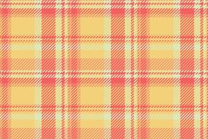 Mens shirt fabric textile tartan, simplicity texture check background. Volume pattern seamless plaid in amber and red colors. vector