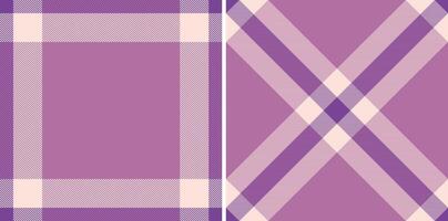 Pattern seamless textile of background texture with a plaid fabric check tartan. Set in novelty colors for stylish home decor. vector