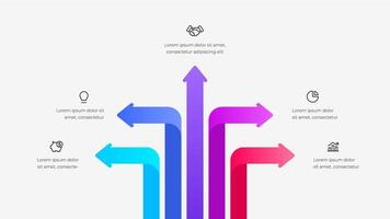 Colorful Arrow Infographic Highlighting Business Concepts and Directional Growth with 5 Steps, Options or Processes vector