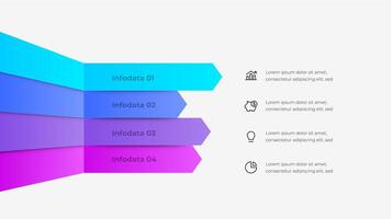 Modern infographic with 4 arrows and line icons, illustrating a professional and creative approach to data presentation. Ideal for business, education, or creative projects vector