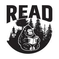 Reading Graphics Design with read text and Bigfoot vector