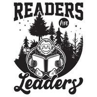 Reading Graphics design with text Readers are Leaders and Bigfoot . vector