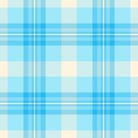 Glen texture plaid, celtic textile background seamless. Slim fabric pattern check tartan in cyan and light colors. vector