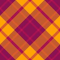 Greeting texture fabric tartan, youth seamless plaid background. Comfortable textile pattern check in pink and orange colors. vector