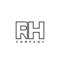 Letter R and H, RH logo design template. Minimal monogram initial based logotype. vector