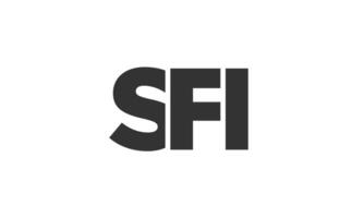 SFI logo design template with strong and modern bold text. Initial based logotype featuring simple and minimal typography. Trendy company identity. vector