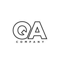 Letter Q and A, QA logo design template. Minimal monogram initial based logotype. vector