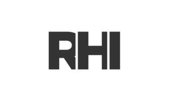 RHI logo design template with strong and modern bold text. Initial based logotype featuring simple and minimal typography. Trendy company identity. vector