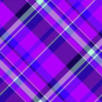 Vibrant purple and blue diagonal plaid pattern. Geometric textile design perfect for fashion, web, or print projects. vector