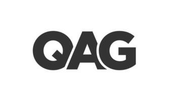 QAG logo design template with strong and modern bold text. Initial based logotype featuring simple and minimal typography. Trendy company identity. vector