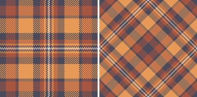 Pattern check plaid of tartan fabric with a seamless textile background texture. Set in coffee colors. Geometric unique identity design. vector