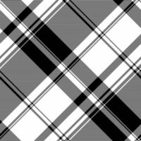 Expensive check fabric seamless, painting textile pattern tartan. Twill texture background plaid in white and black colors. vector