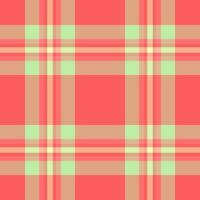 Retro texture plaid tartan, multicultural textile seamless background. Japanese check pattern fabric in orange and red colors. vector