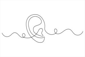 Ear one line drawing art design vector