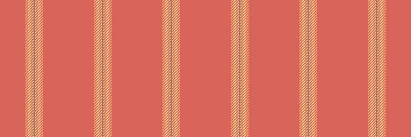 Surface fabric background pattern, mixed texture seamless textile. Multicoloured lines stripe vertical in red and orange colors. vector