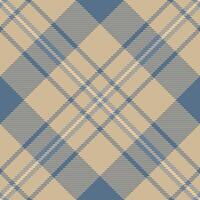 Elegant beige and blue plaid pattern. A sophisticated textile design perfect for fashion, home decor, or website backgrounds. The intersecting lines create a visual rhythm and subtle texture. vector
